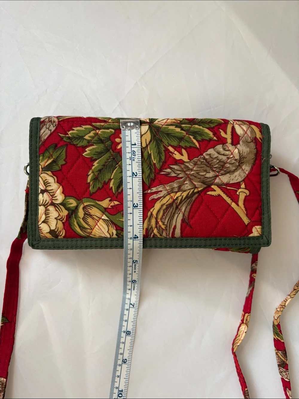 April Cornell Red Floral Quilted Crossbody Bag